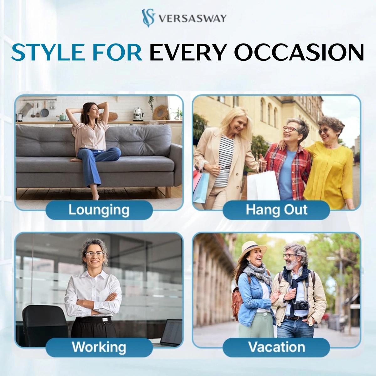 VersaSway - Ultra Smooth High Rise Elastic Waist Comfy Pants